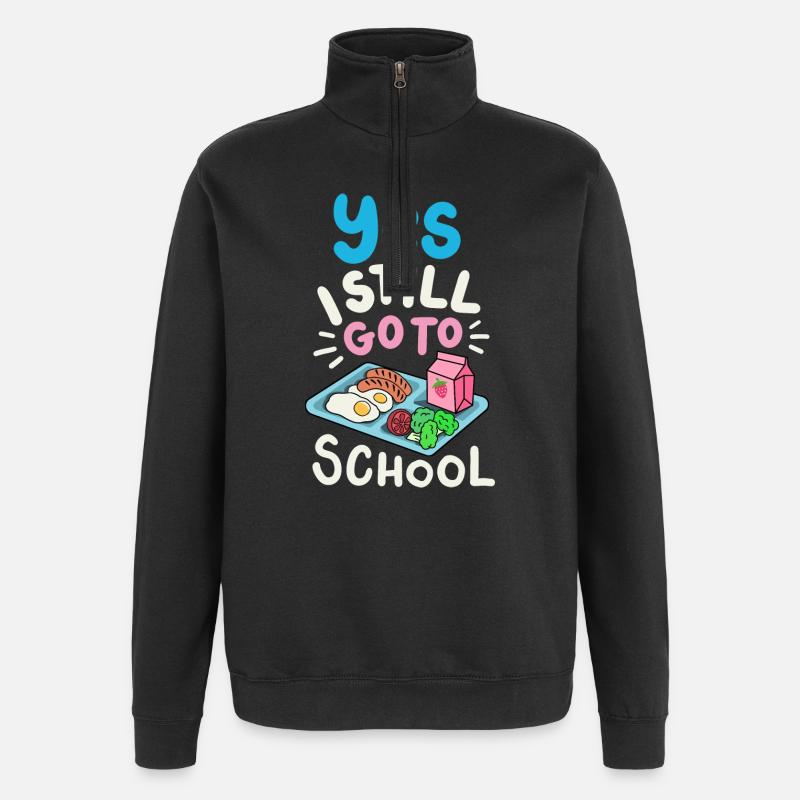 Schule Cafeteria-Crew - Quarter-Zip-Sweatshirt - Schwarz
