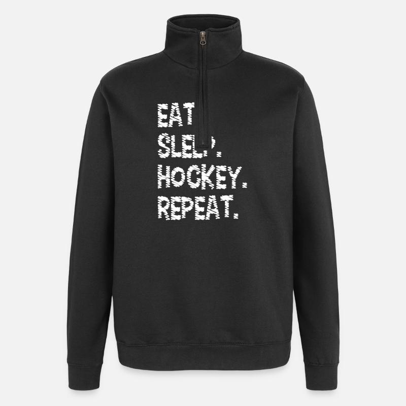 Manger dormir hockey Répéter - Sweat à zip 1/4 - noir
