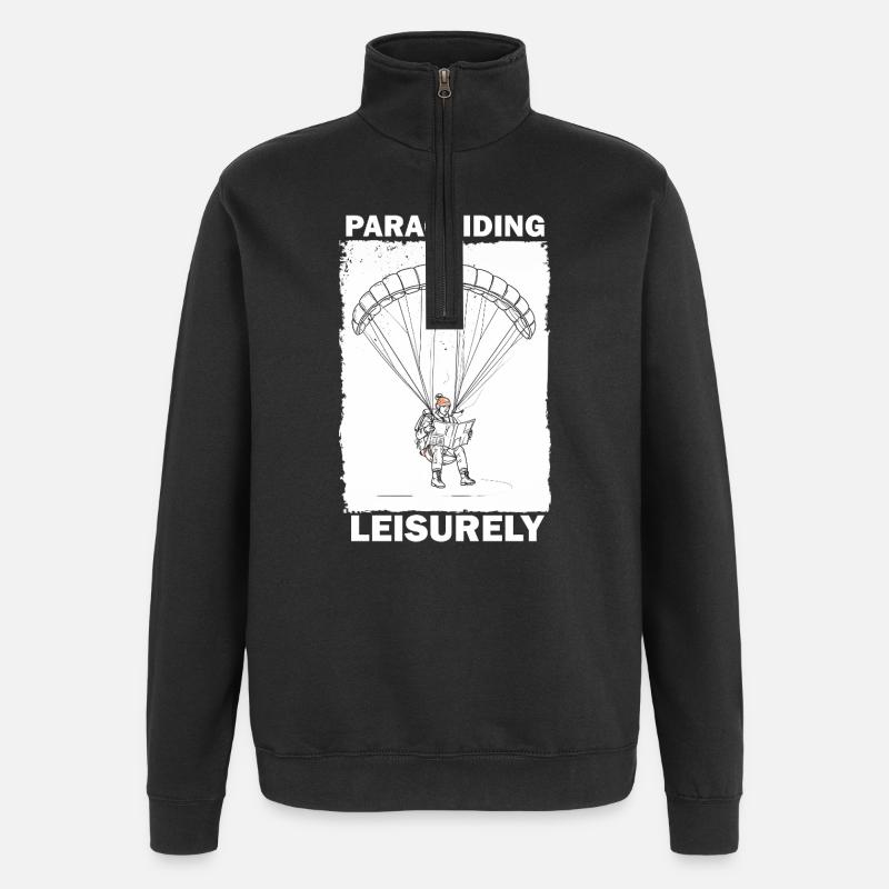 Abenteuer Paraglider Lesen - Quarter-Zip-Sweatshirt - Schwarz