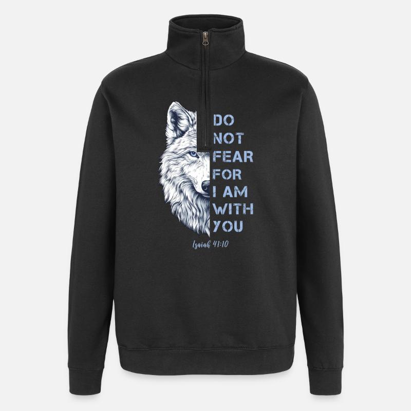 Religiöses Zitat Bibelvers - Quarter-Zip-Sweatshirt - Schwarz