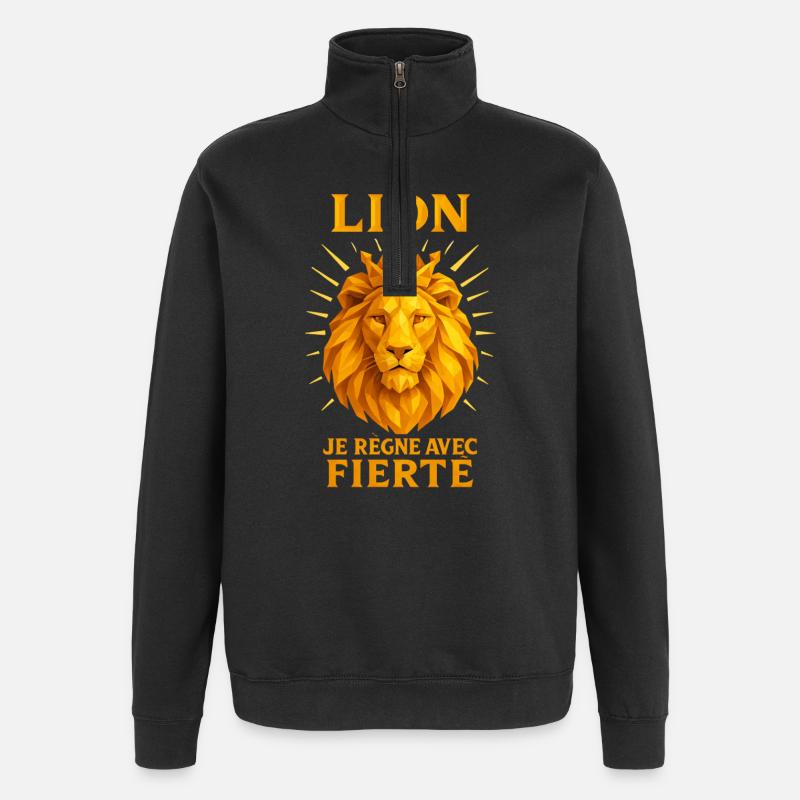 Sternzeichen Löwe - Astrologie - Quarter-Zip-Sweatshirt - Schwarz