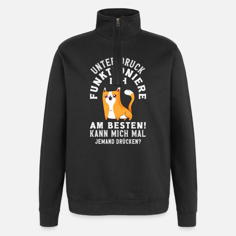 Je fonctionne mieux sous pression - Sweat à zip 1/4 - noir