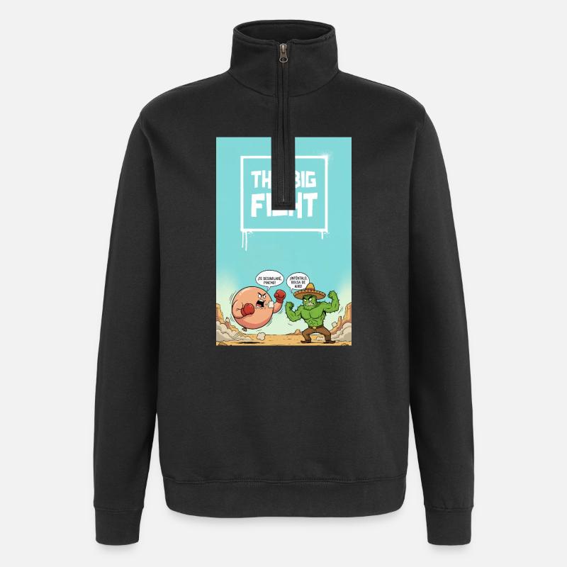 Le grand combat - Sweat à zip 1/4 - noir