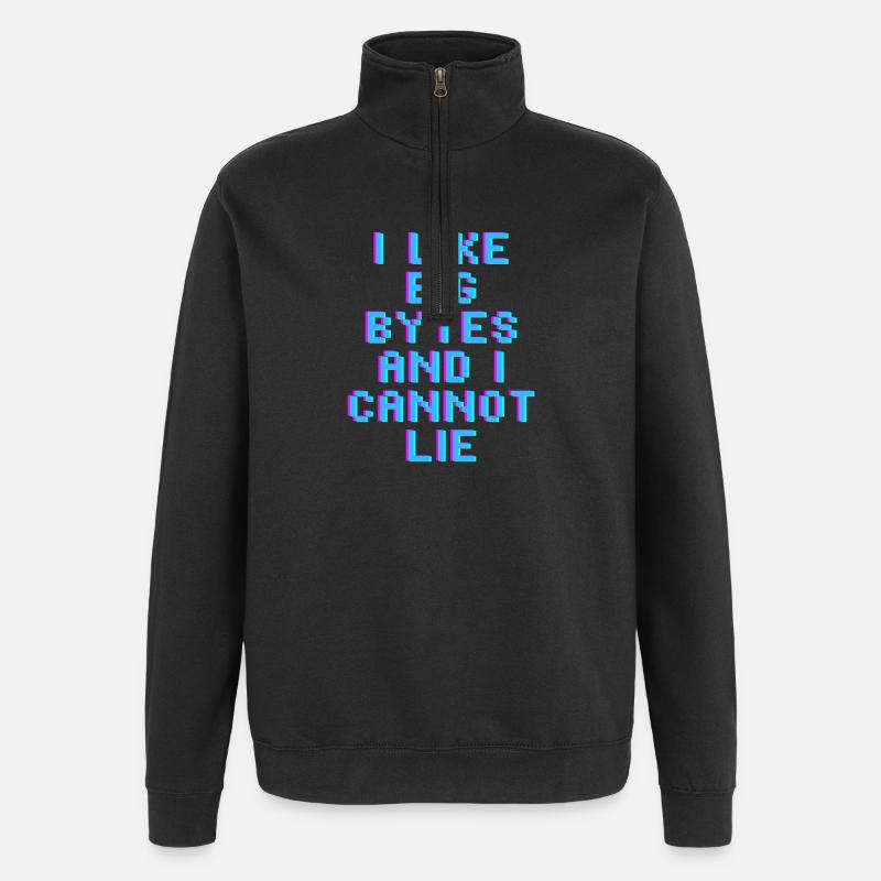 I like big bytes - Quarter-Zip Sweatshirt - black