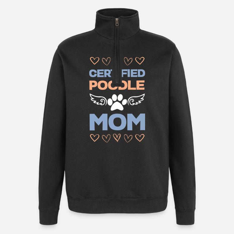 Maman de caniche certifiée - Sweat à zip 1/4 - noir