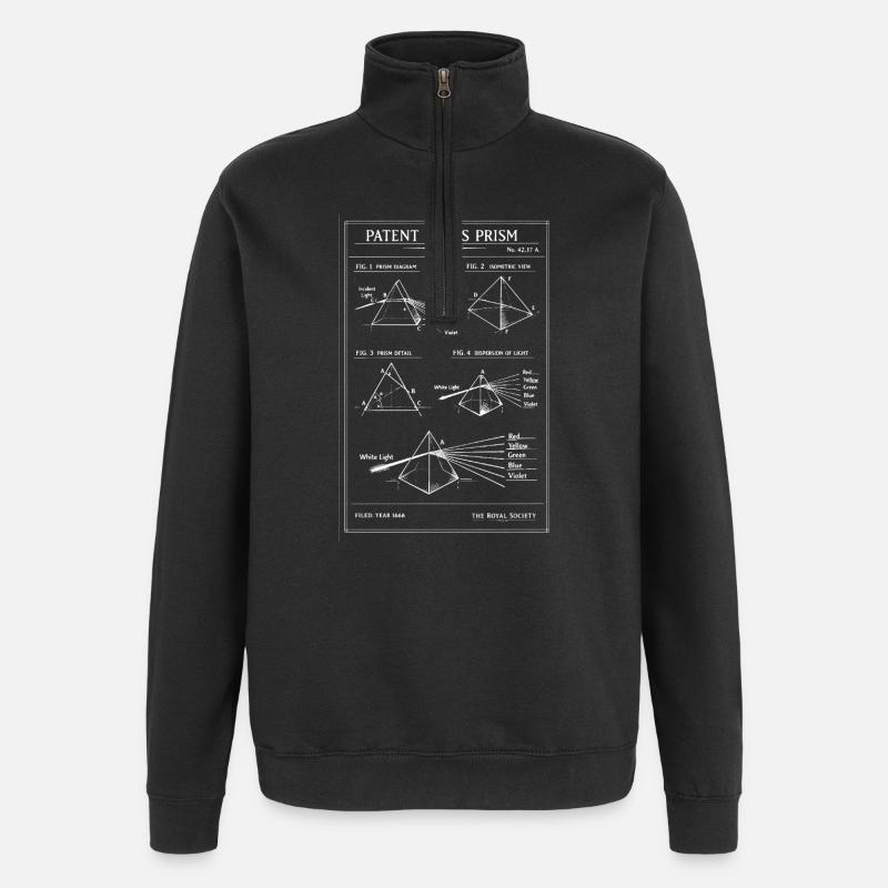 Plan du prisme en verre - Sweat à zip 1/4 - noir