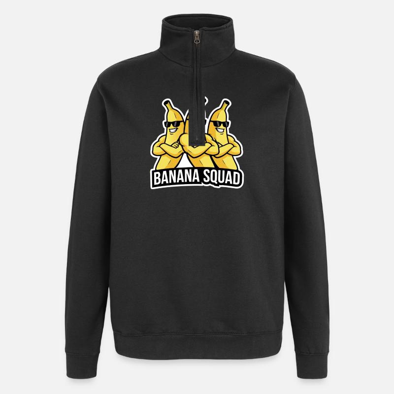 Banane Rigolote : Design Fruit et Humour - Sweat à zip 1/4 - noir