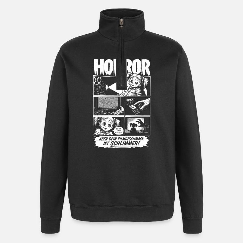 Films d’horreur maudits goût - Sweat à zip 1/4 - noir