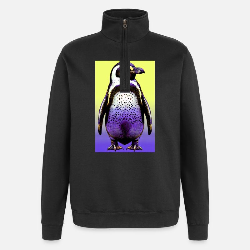 Pinguin - Quarter-Zip-Sweatshirt - Schwarz