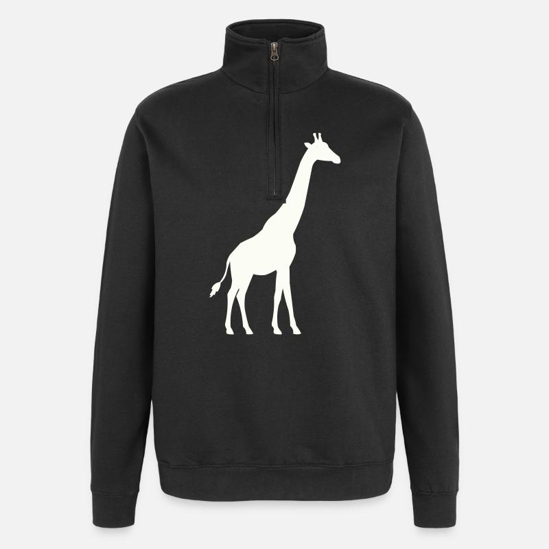 Giraffe Silhouette - Quarter-Zip Sweatshirt - black