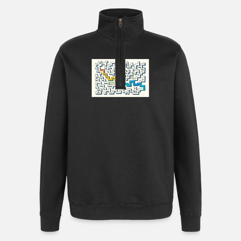 Suivez le chemin - Sweat à zip 1/4 - noir