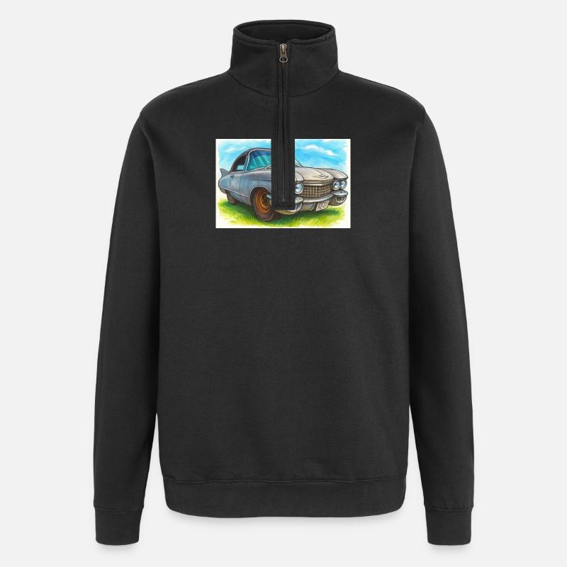 Rétro Classique Cad -60 - Sweat à zip 1/4 - noir