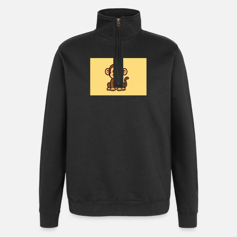 affe - Quarter-Zip-Sweatshirt - Schwarz