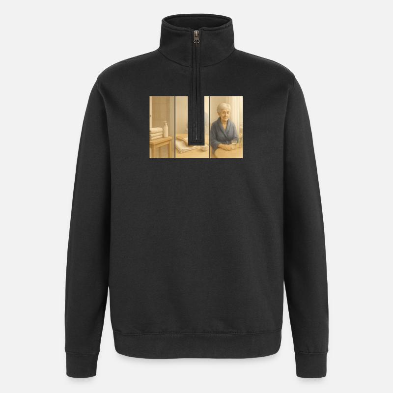 soin - Sweat à zip 1/4 - noir