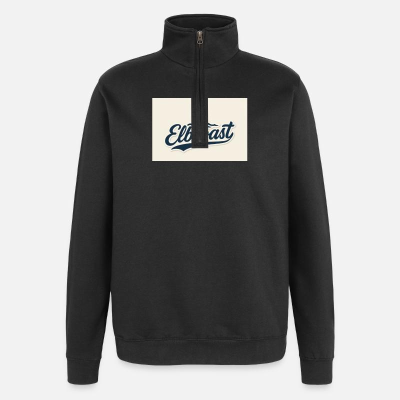 20251020_1804_Elbcoast_Schriftzug_Design_simple - Sweat à zip 1/4 - noir