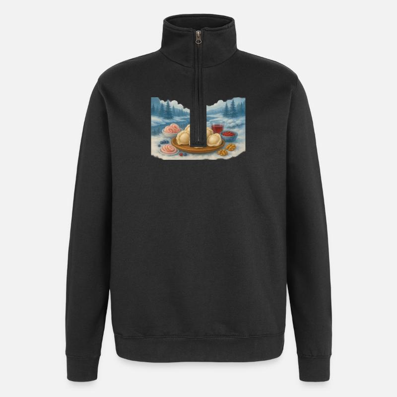 Rezepte des Weiten Nordes - Quarter-Zip-Sweatshirt - Schwarz