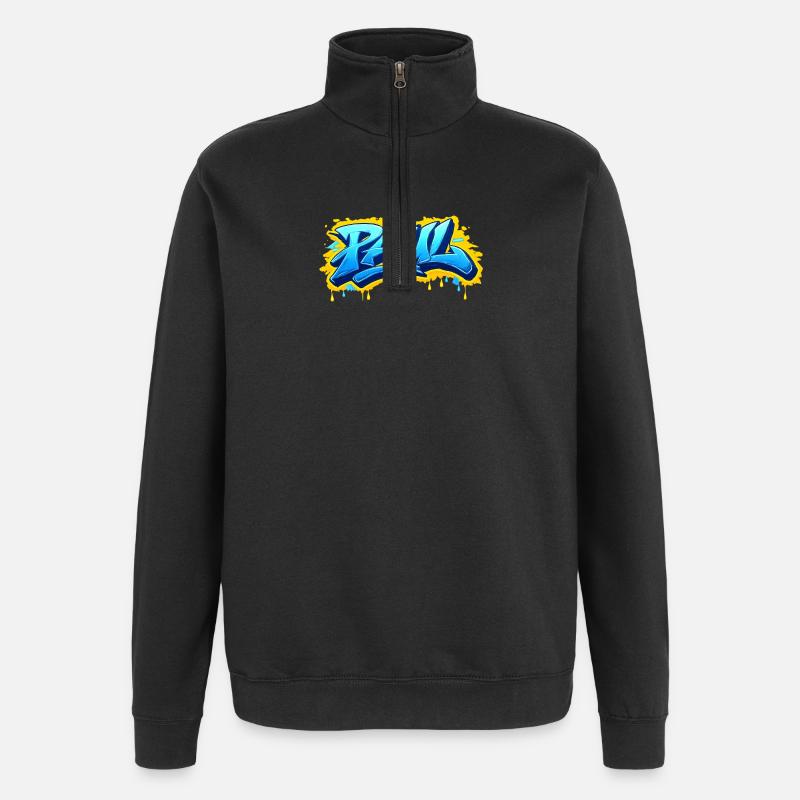 Graffiti PAUL Name Geschenk Ideal druckbar - Quarter-Zip-Sweatshirt - Schwarz