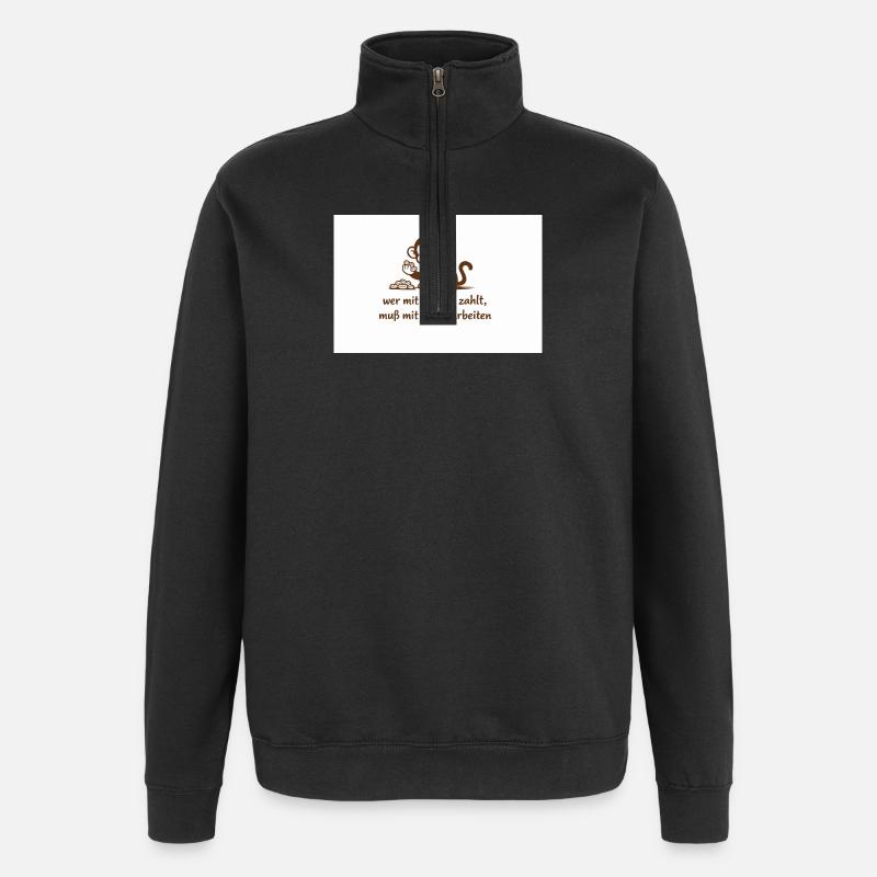 Arbeiteraffe_mit_Erdnuessen - Quarter-Zip Sweatshirt - black