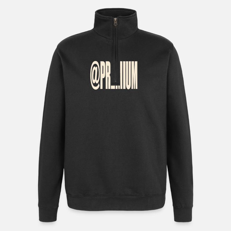 Premium-Typografie @PREMIUM - Quarter-Zip-Sweatshirt - Schwarz