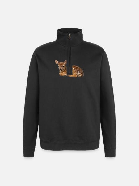Starspots Fawn - Quarter-Zip Sweatshirt - black