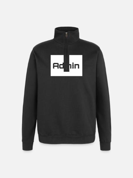 ADMIN Blackwords/WhiteBackround - Quarter-Zip-Sweatshirt - Schwarz