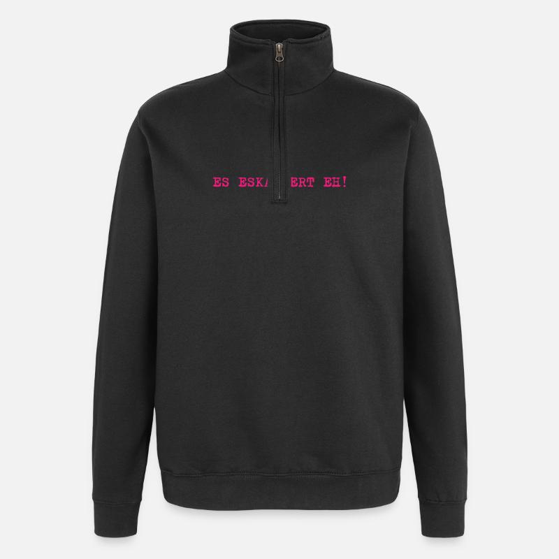Es eskaliert eh! - Quarter-Zip-Sweatshirt - Schwarz