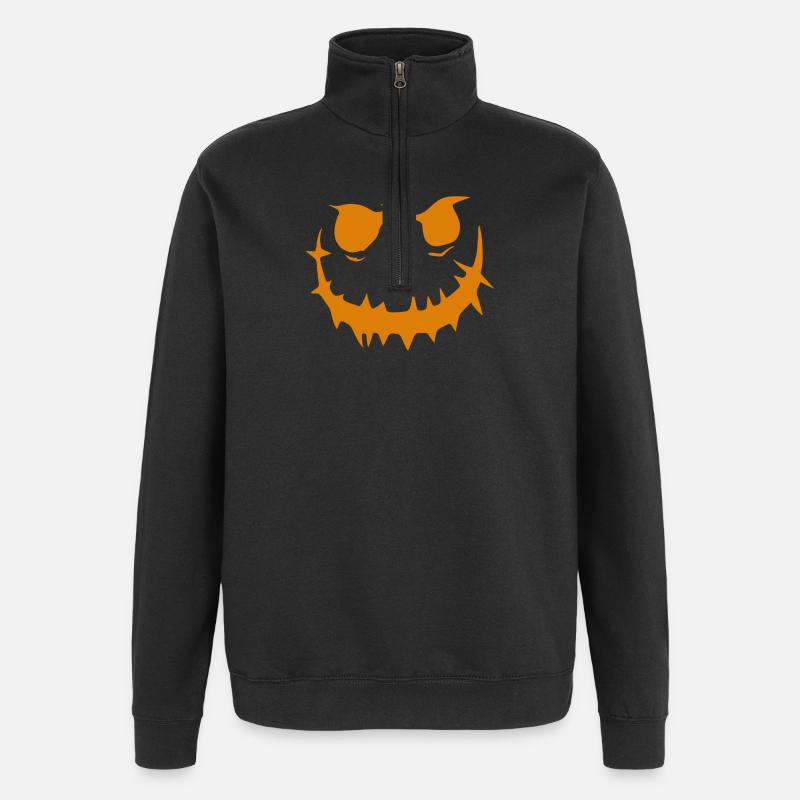 Kürbisfratze 2 - Quarter-Zip-Sweatshirt - Schwarz
