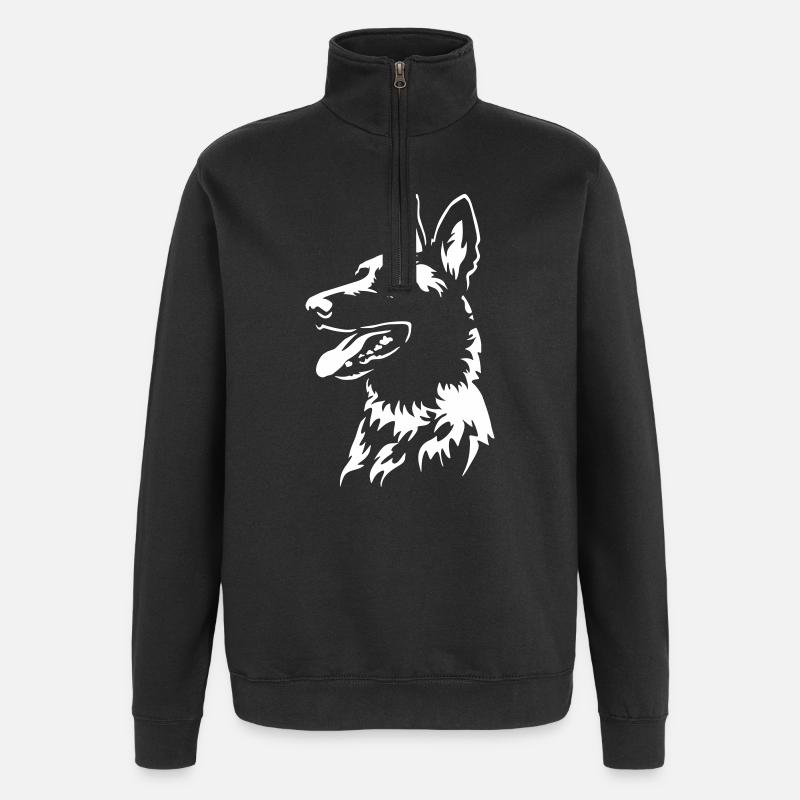 Malinois Head « Black Edition » - Sweat à zip 1/4 - noir