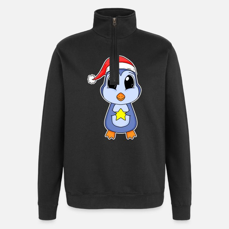 Penguin Christmas - Quarter-Zip Sweatshirt - black