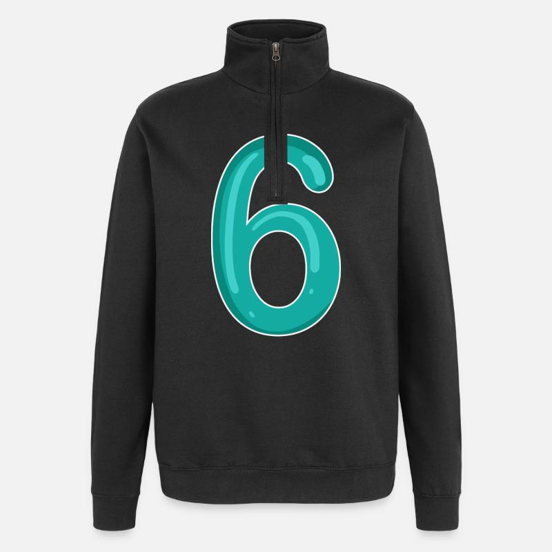 Number 6 Number - Quarter-Zip Sweatshirt - black