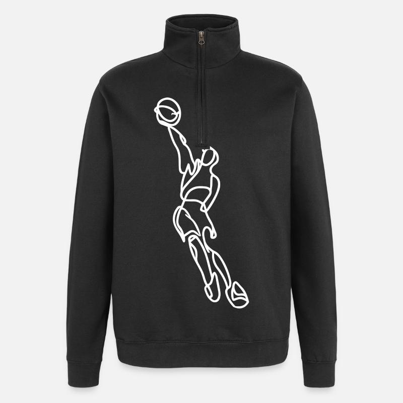 Basketballspieler - Quarter-Zip-Sweatshirt - Schwarz