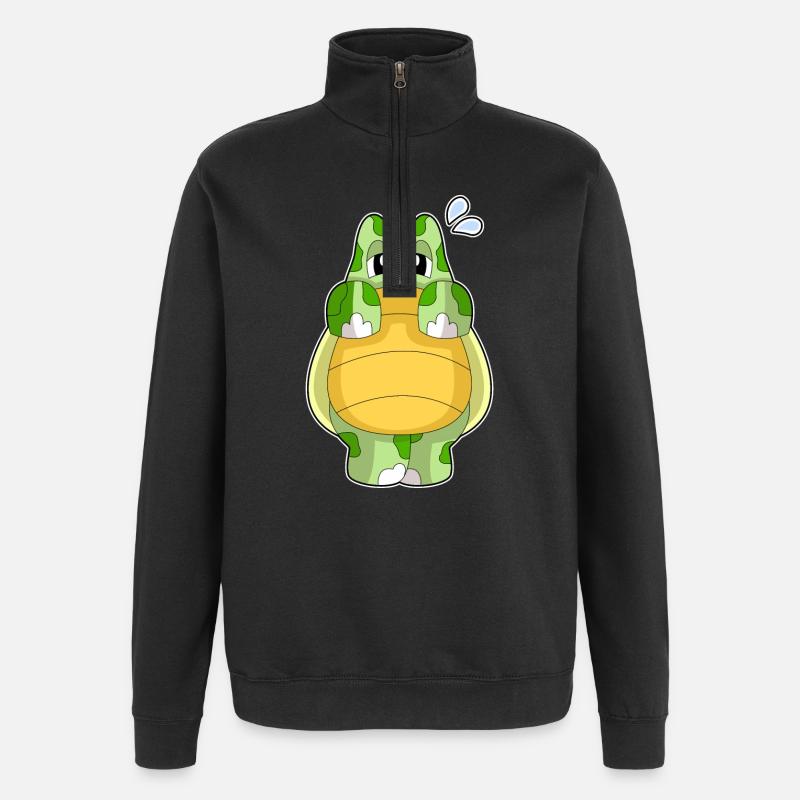 Turtle Shy - Quarter-Zip Sweatshirt - black