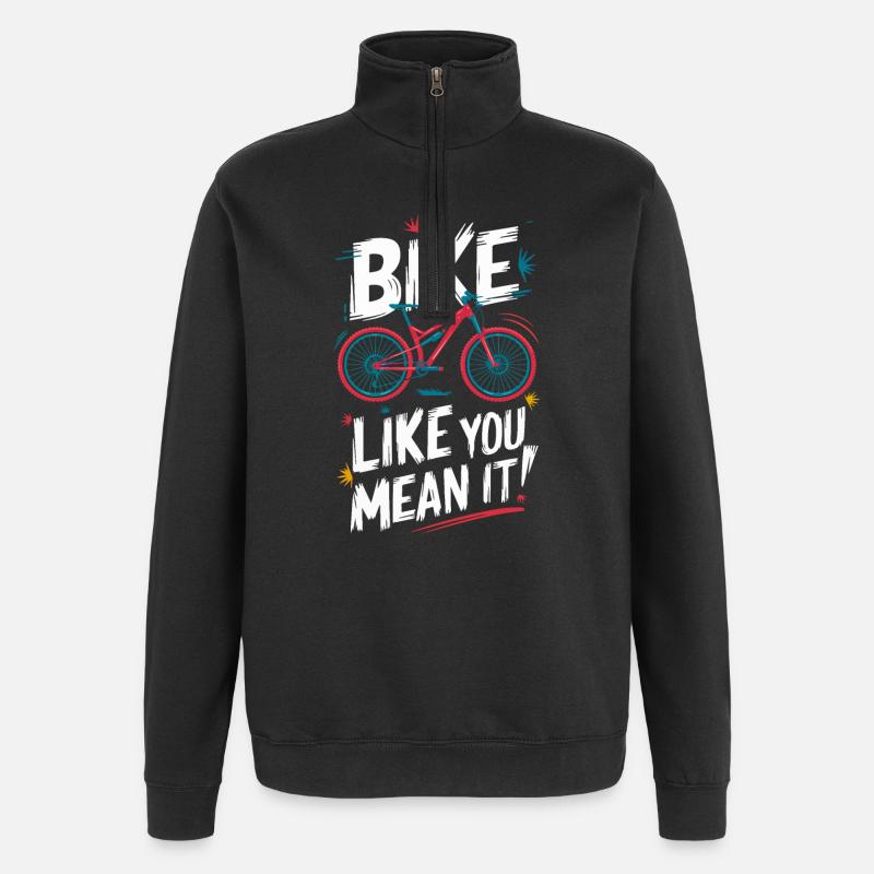 Dynamic Bicycle Quote Design - Quarter-Zip Sweatshirt - black