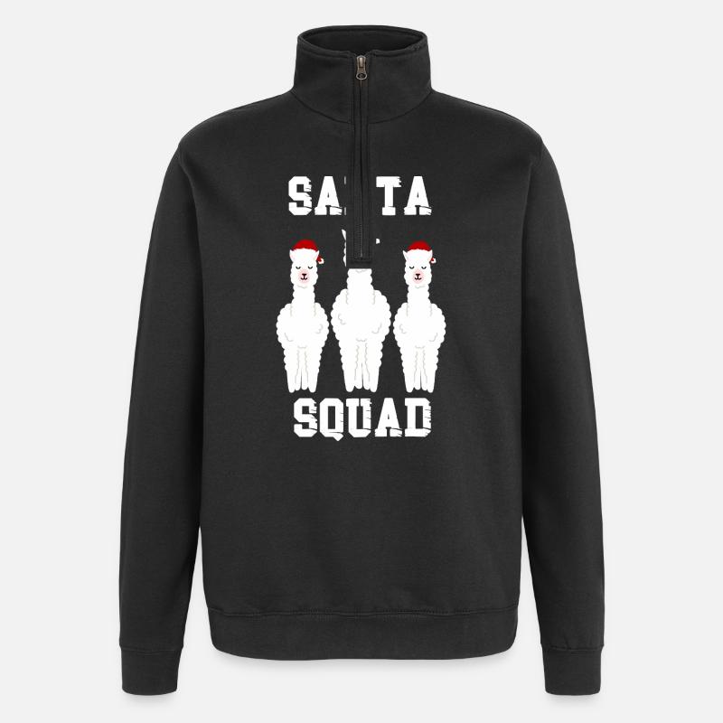 Lama de l’escouade du Père Noël - Sweat à zip 1/4 - noir