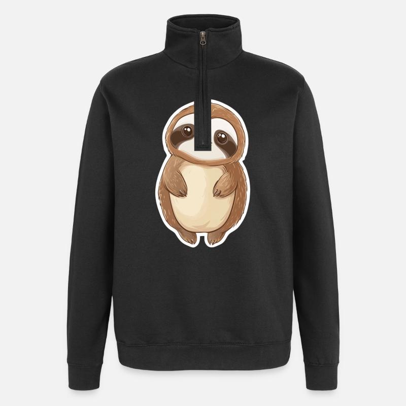 Faultier - Quarter-Zip-Sweatshirt - Schwarz