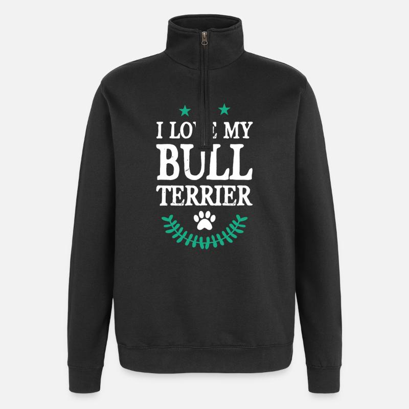Bull terrier - Sweat à zip 1/4 - noir