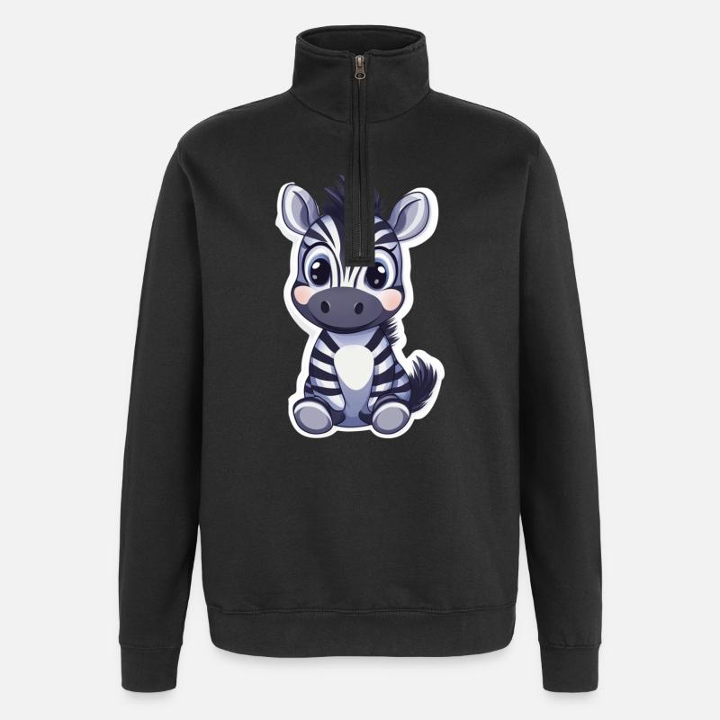 Zebra - Quarter-Zip Sweatshirt - black