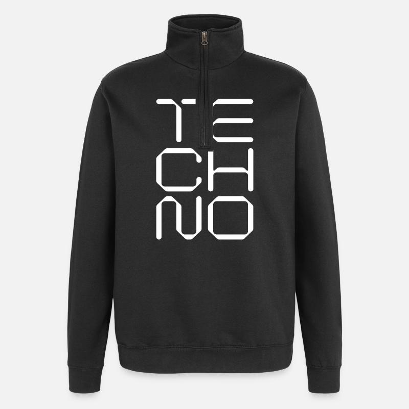 techno music geometric logo - Quarter-Zip Sweatshirt - black