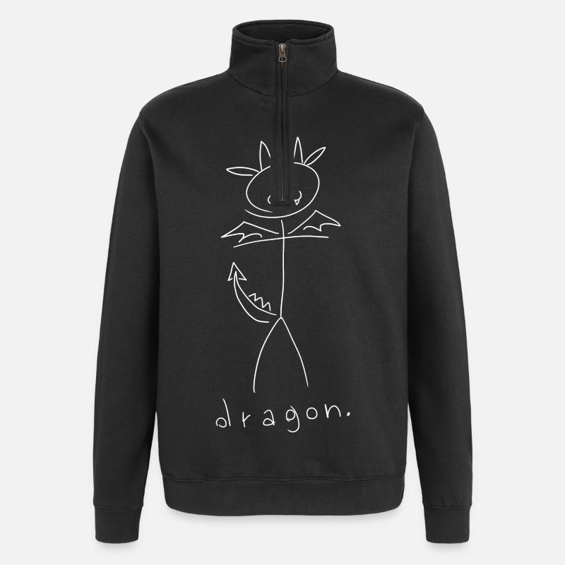 Dragon. (lignes blanches) (par Leni Riosa) - Sweat à zip 1/4 - noir