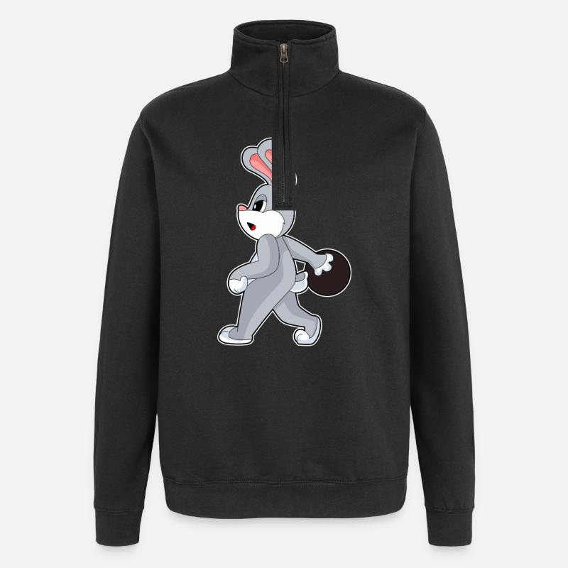 Hase Bowling Bowlingkugel - Quarter-Zip-Sweatshirt - Schwarz