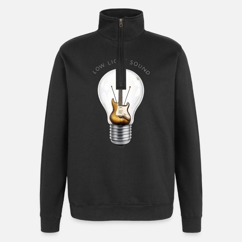 Guitare dans une ampoule - Sweat à zip 1/4 - noir