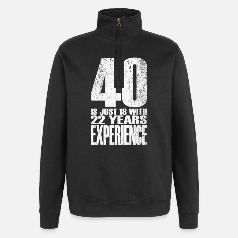 Vierzig Jahre Erfahrung - Quarter-Zip-Sweatshirt - Schwarz
