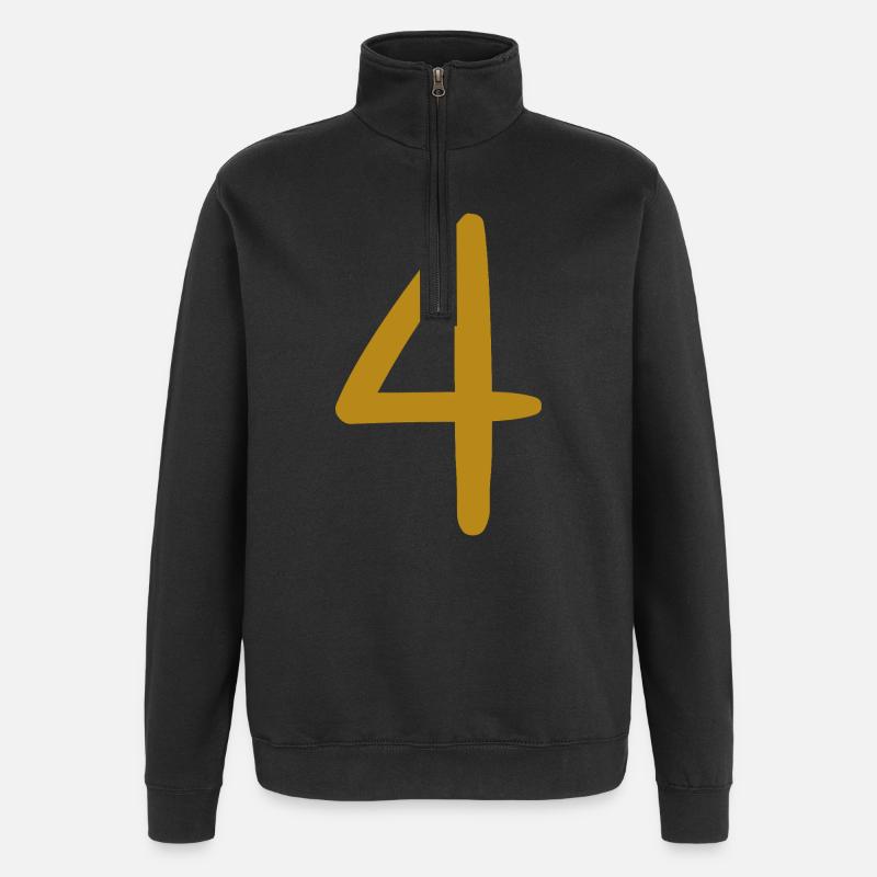 4 - Quarter-Zip-Sweatshirt - Schwarz