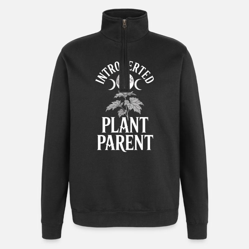Parent de plante introverti - Sweat à zip 1/4 - noir