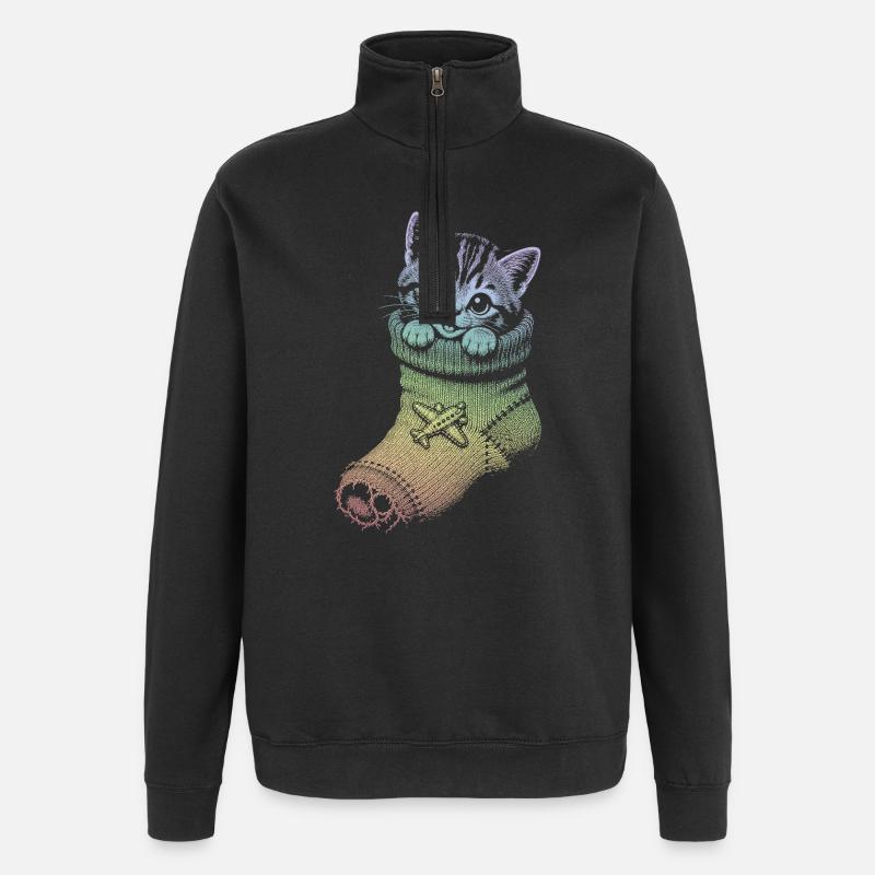 Kitten - Quarter-Zip Sweatshirt - black