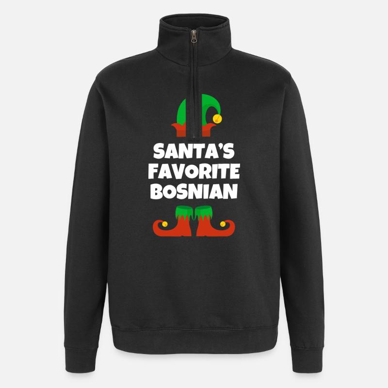 Santa's Bosnian Favorite - Quarter-Zip Sweatshirt - black