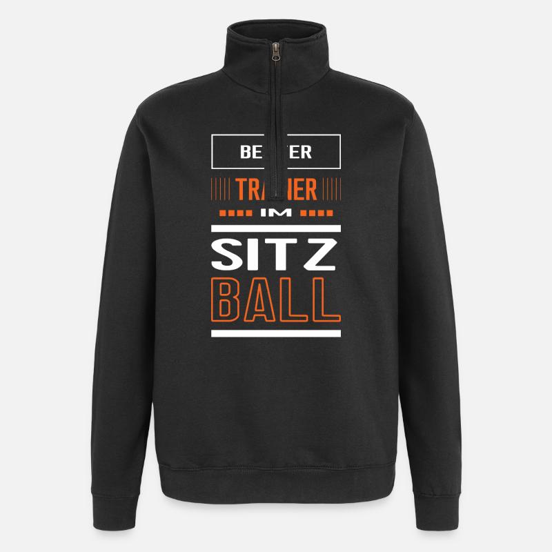 Bester Sitzball Trainer Sitzballtrainer Training - Quarter-Zip-Sweatshirt - Schwarz