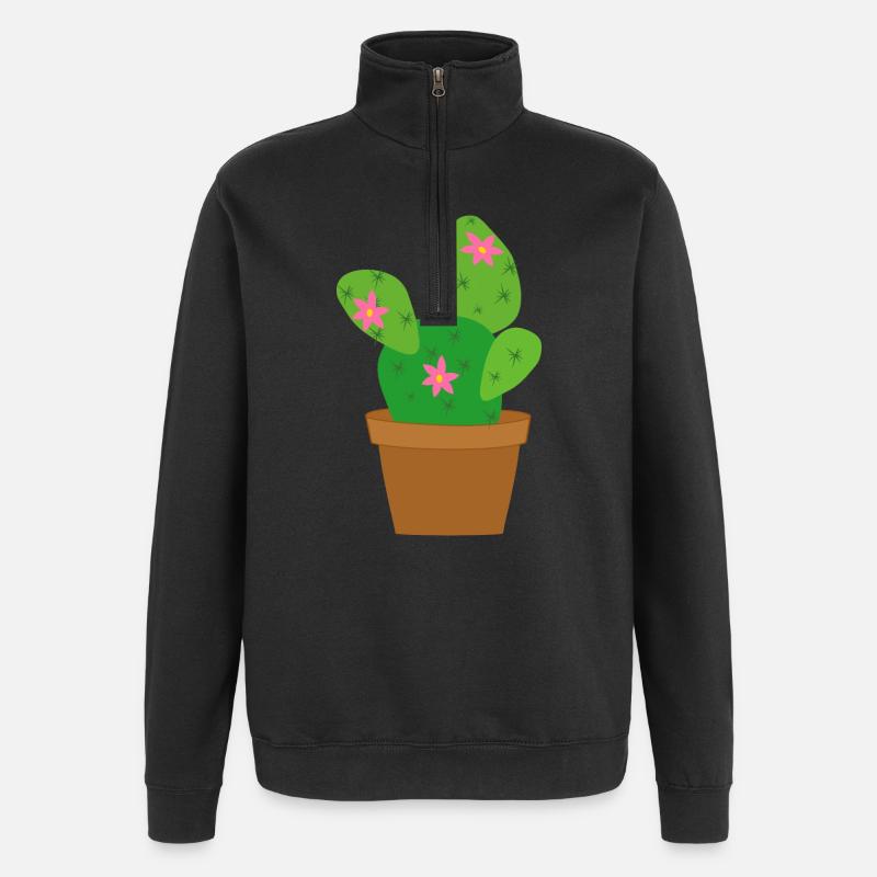 cactus - Sweat à zip 1/4 - noir
