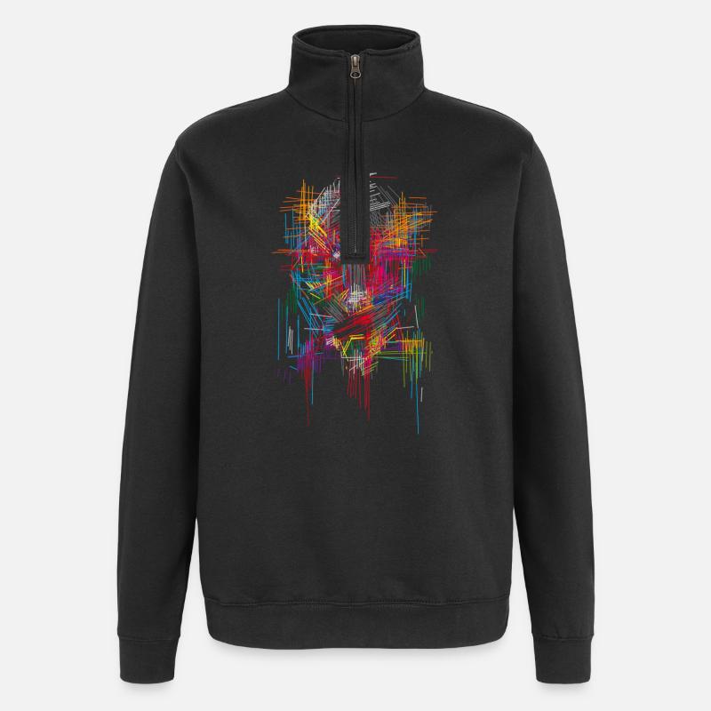 Tête d'architecture Scifi - Sweat à zip 1/4 - noir