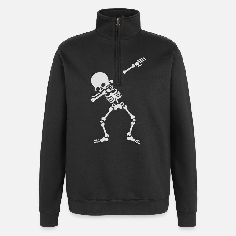 Dabbing skeleton dab dance Halloween - Quarter-Zip Sweatshirt - black